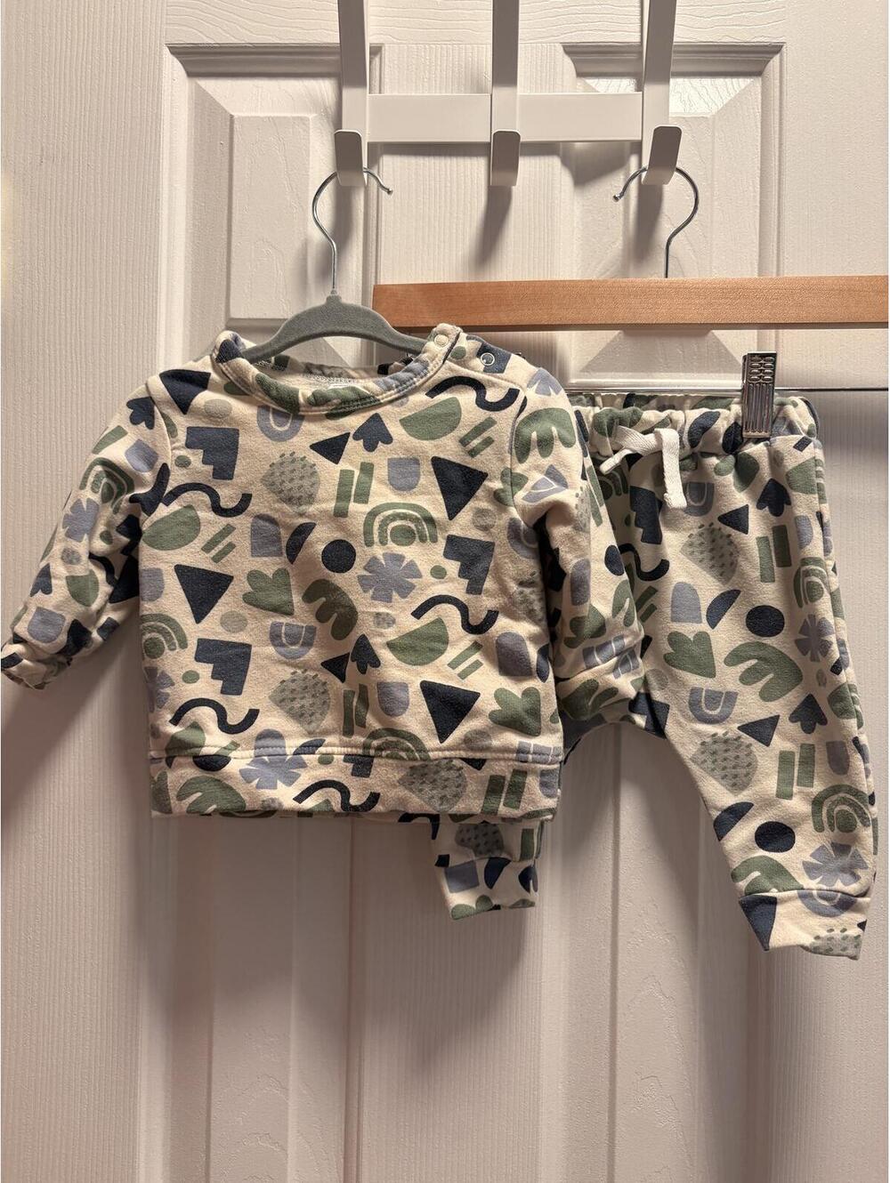 Nordstrom Baby Abstract Print 2 Piece Fleece Sweatshirt Pants Set 6 Months